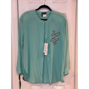 Vintage Laurel Womens Button Down Tunic Top. 100% Silk See Description Size 38